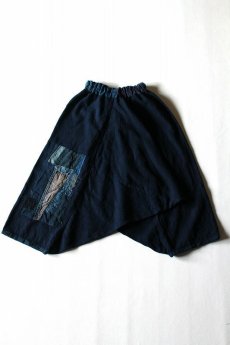 画像1: 【ササキチホ】手織り藍染め古布　たっぷりパンツ (1)