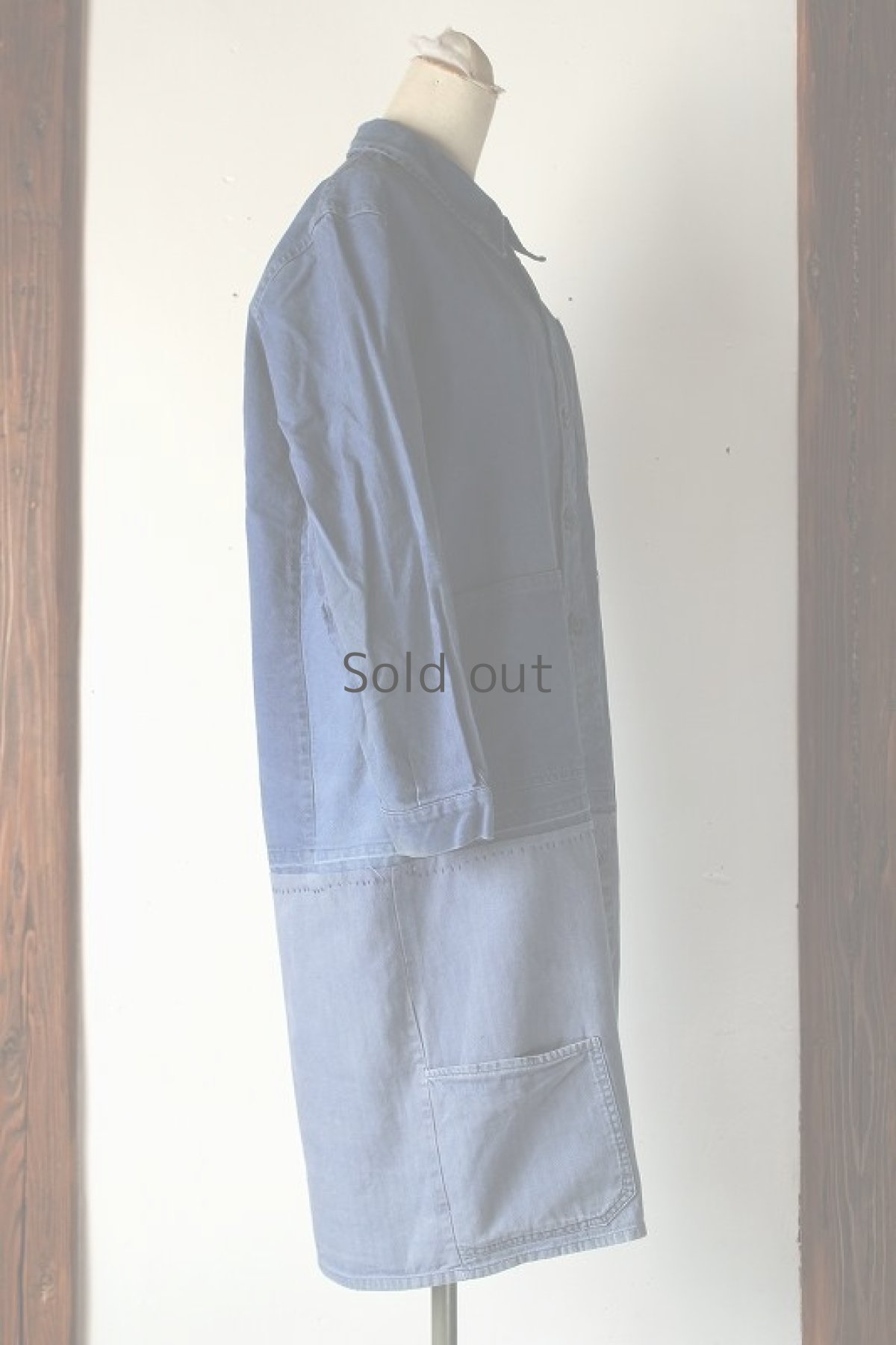 画像4: 【MITSUGU SASAKI】ビンテージ×リメイク ダブルワークコート(ネイビーとブルー) (4)