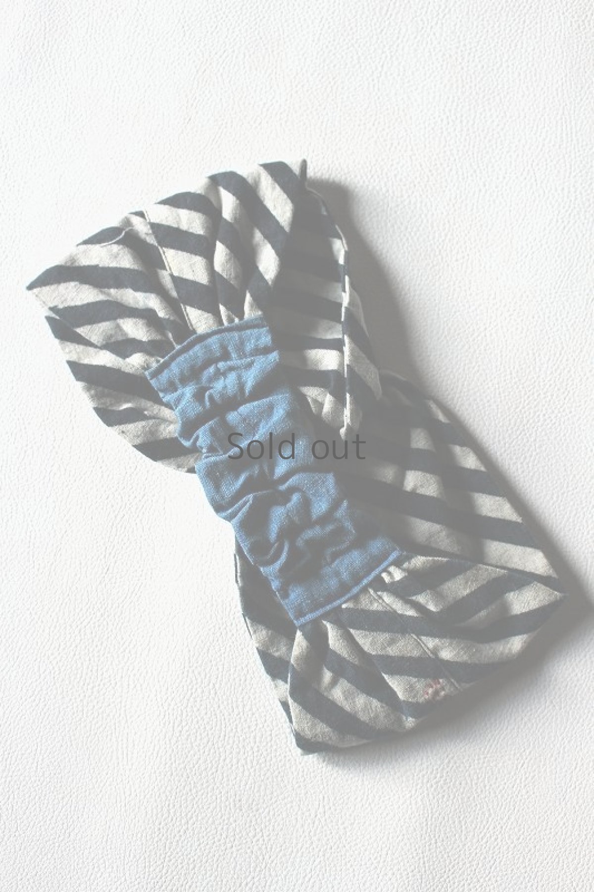 画像3: 【ササキチホ】古布　ターバン風ヘアバン（藍染めのストライプ） (3)