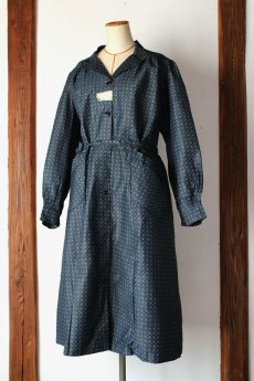 画像1: 【フランス】２０世紀初頭のブラックワークドレス（黒と青/未使用品） (1)