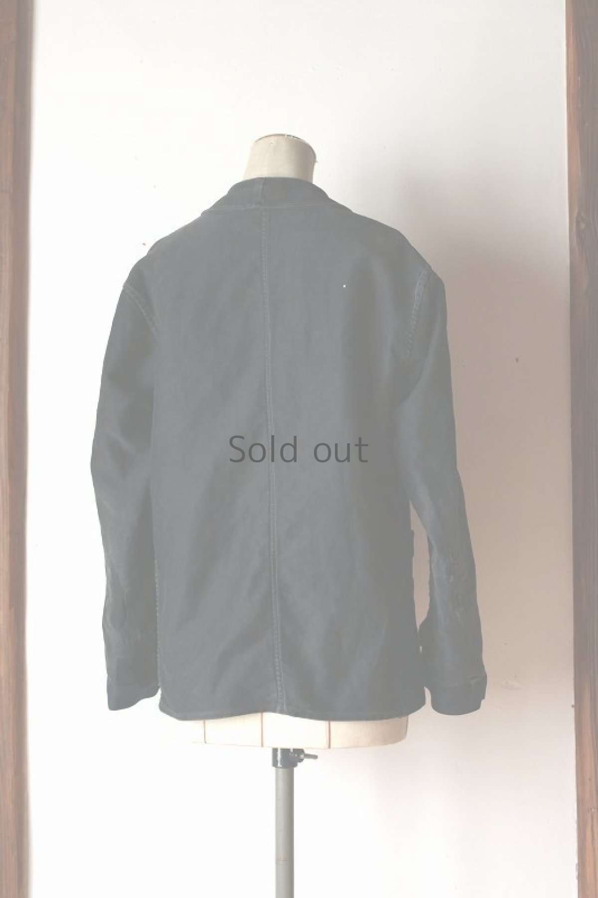 画像3: 【MITSUGU SASAKI】控えめなリペアのブラックモールスキンワークジャケット (3)