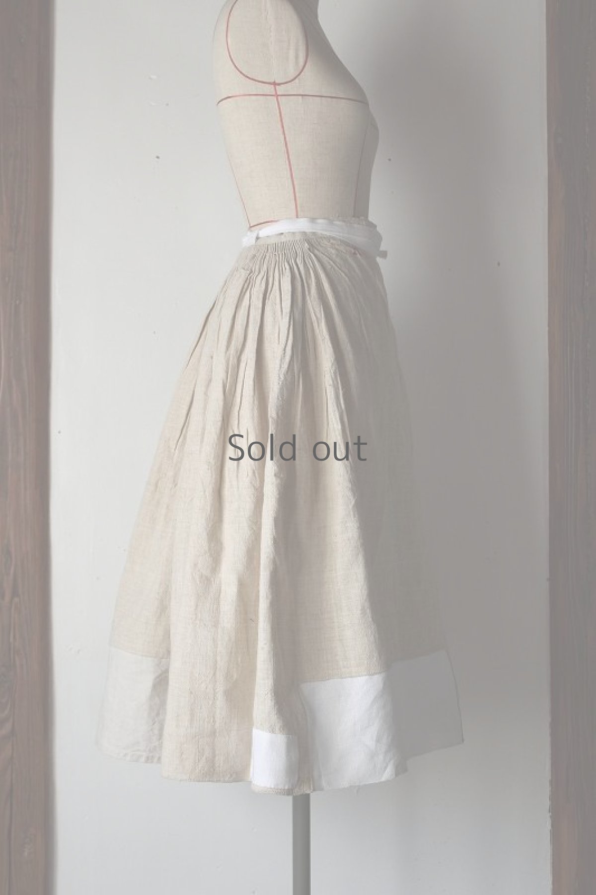 画像4: 【MITSUGU SASAKI】ハンガリーリネン　ギャザースカート (4)