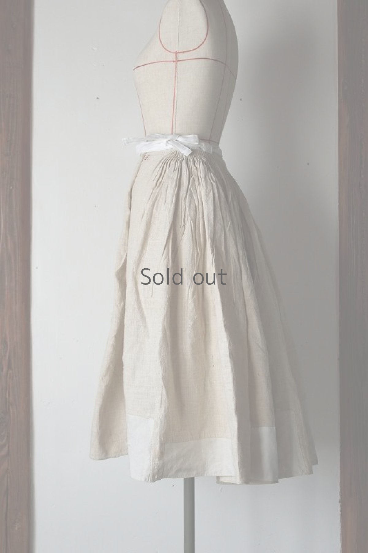 画像2: 【MITSUGU SASAKI】ハンガリーリネン　ギャザースカート (2)