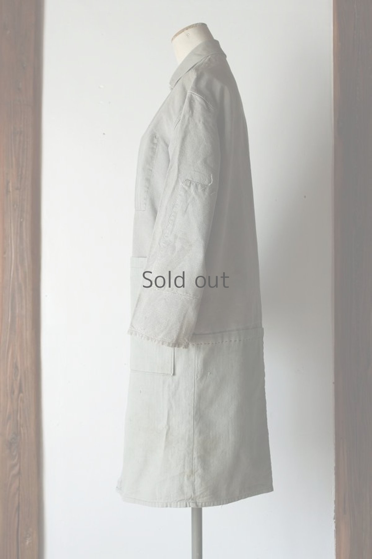 画像2: 【MITSUGU SASAKI】ビンテージ×リメイク　ダブルワークコート（グレー） (2)