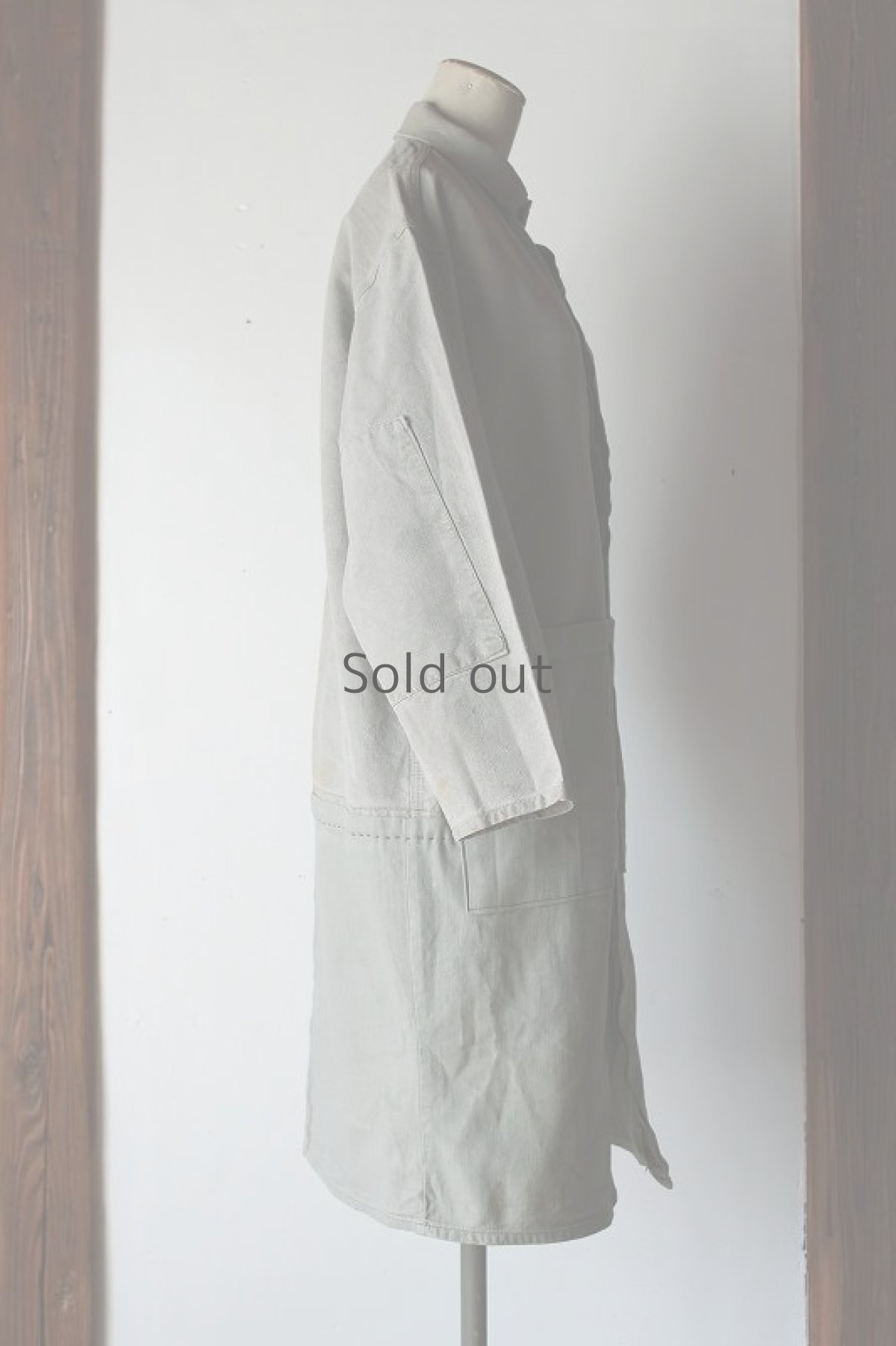 画像4: 【MITSUGU SASAKI】ビンテージ×リメイク　ダブルワークコート（グレー） (4)