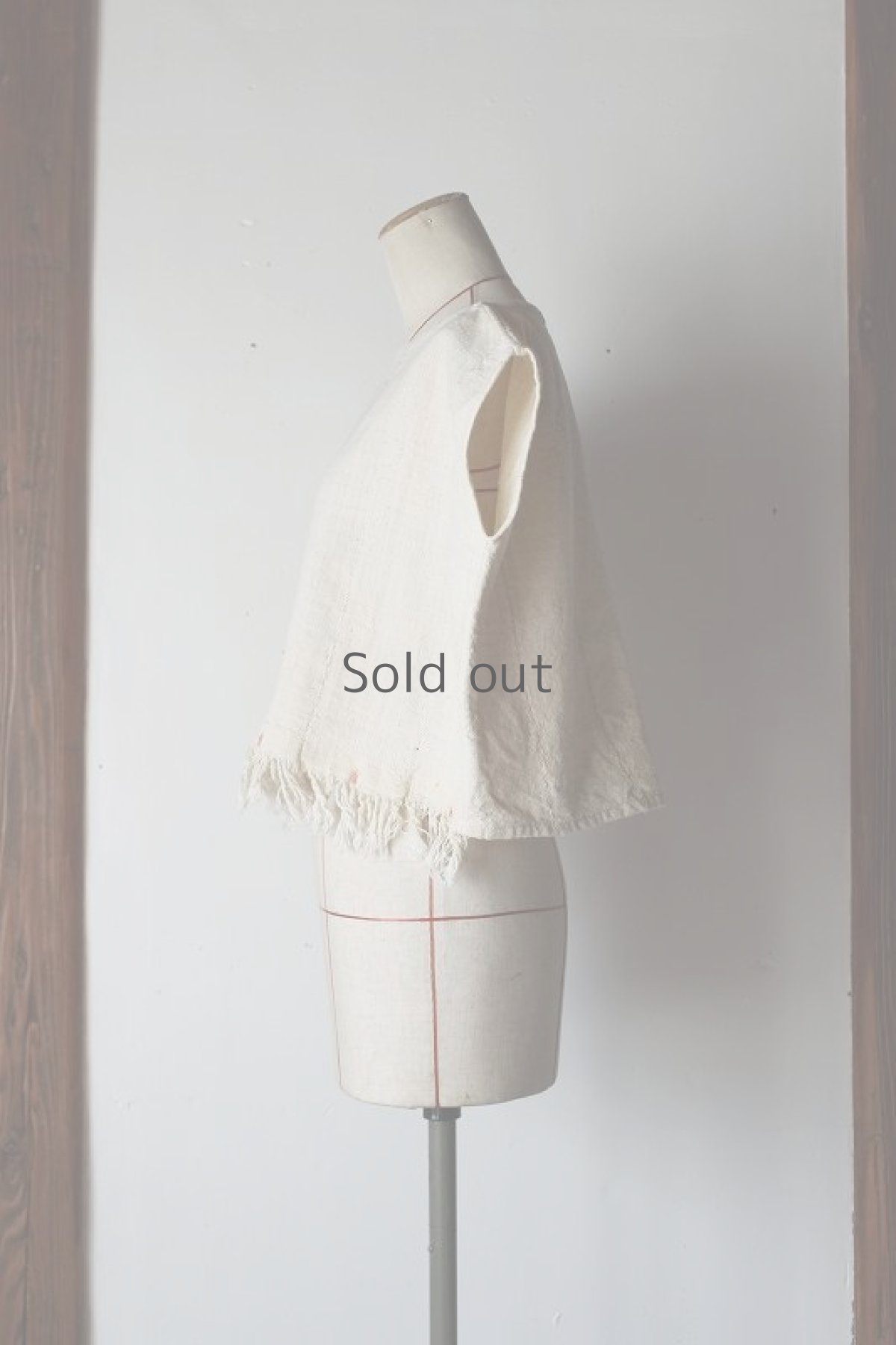 画像2: 【ササキチホ】手織り綿　フレンチスリーブのエスニックブラウス（黒・藍・生成り） (2)