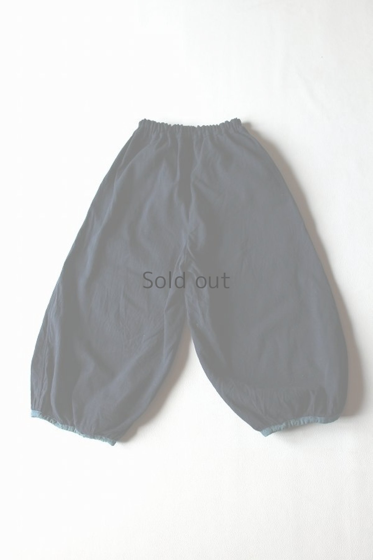 画像2: 【ササキチホ】アンティークリネン×染×古布　少し太めのもんぺ（青藍色） (2)