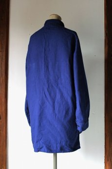 画像3: 【フランス】１９７０年代頃のブルーワークシャツ（裾直線：未使用） (3)