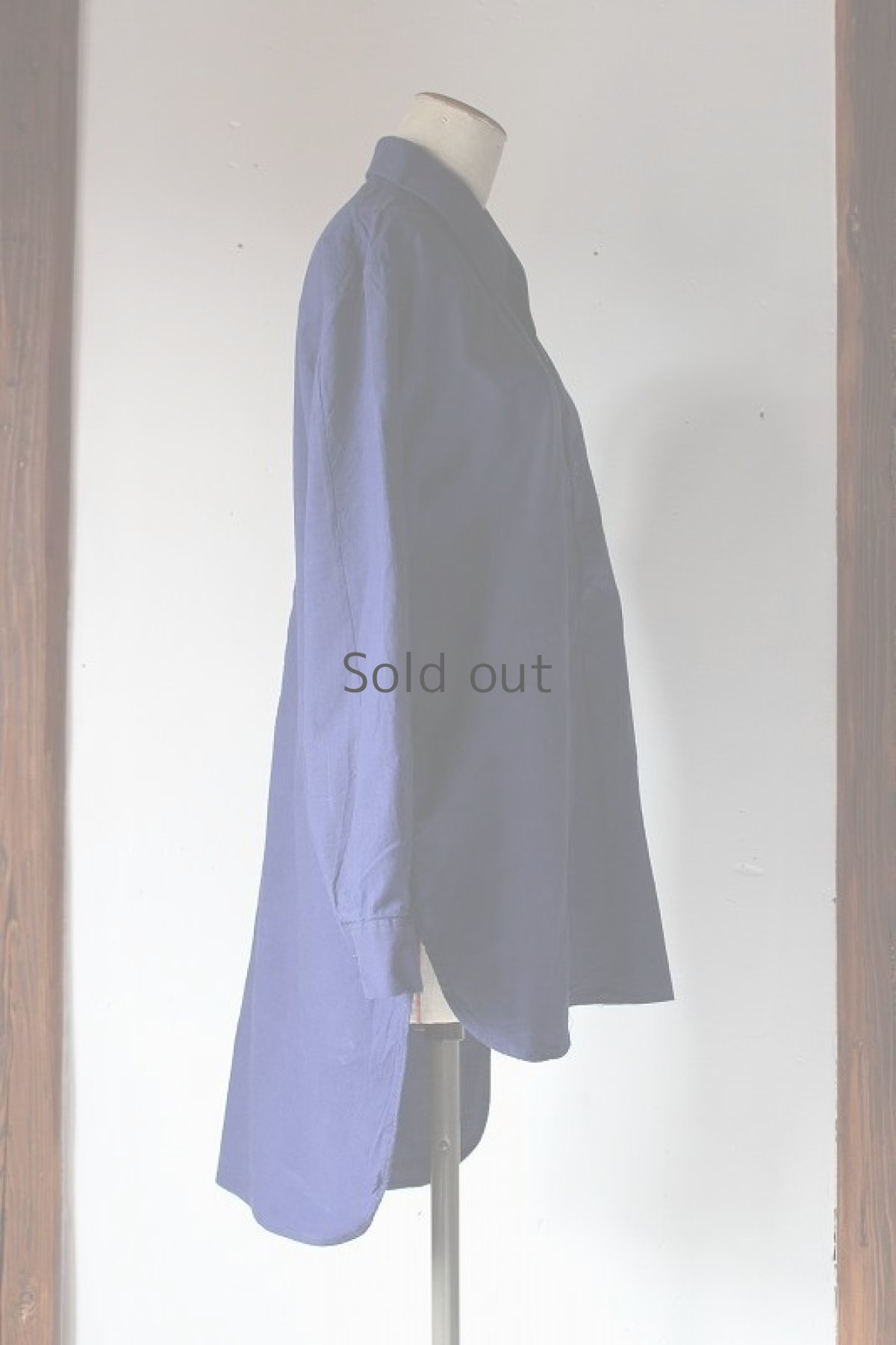 画像4: 【フランス】１９７０年代頃のブルーワークシャツ（裾ラウンド：未使用） (4)