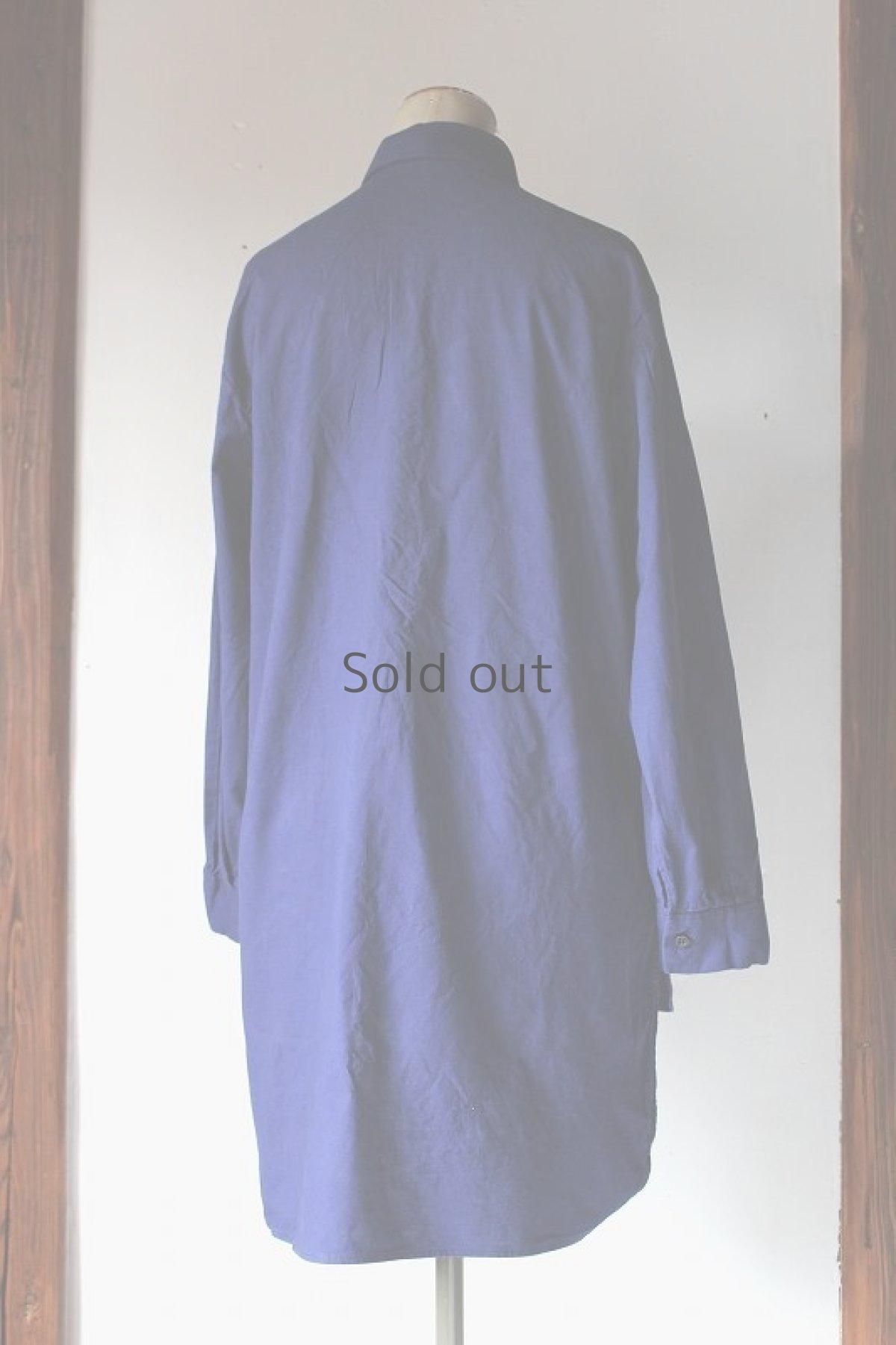 画像3: 【フランス】１９７０年代頃のブルーワークシャツ（裾ラウンド：未使用） (3)