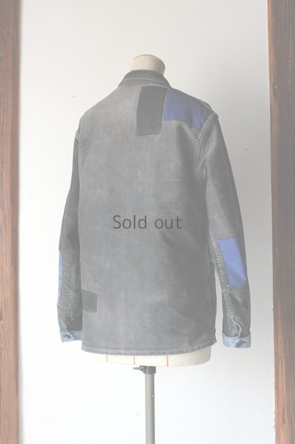 画像3: 【MITSUGU SASAKI】ビンテージリメイク　ブラックモールスキンワークジャケット（モンサンミッシェル） (3)