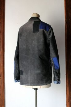 画像3: 【MITSUGU SASAKI】ビンテージリメイク　ブラックモールスキンワークジャケット（モンサンミッシェル） (3)