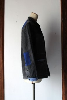 画像4: 【MITSUGU SASAKI】ビンテージリメイク　ブラックモールスキンワークジャケット（モンサンミッシェル） (4)