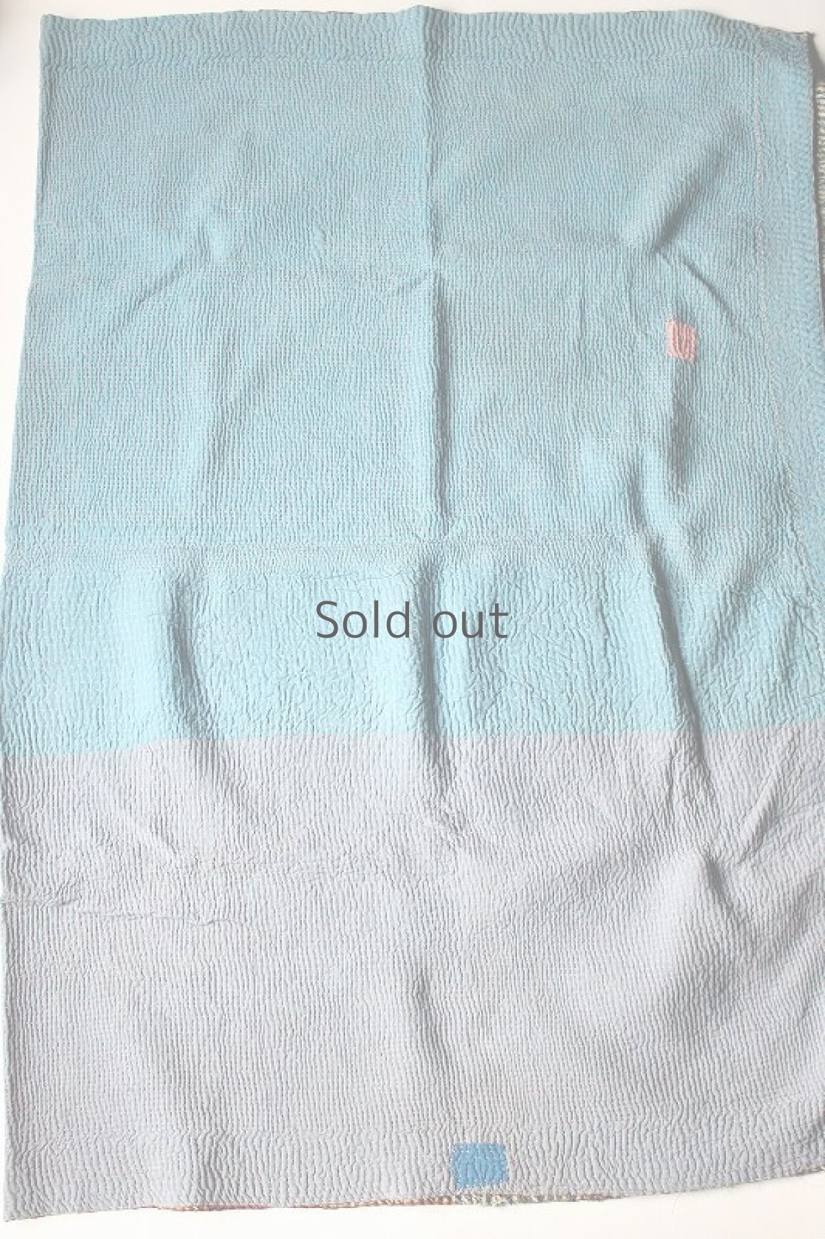 画像3: 【インド・パキスタン】ラリーキルト（チェック×水色×紫） (3)