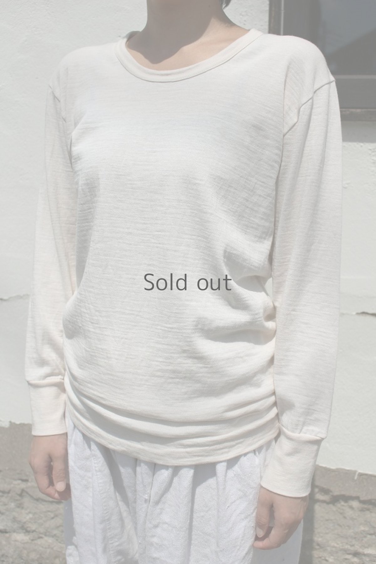 画像2: 【イタリア】コットンウール　Ｕネックカットソー（生成り） (2)