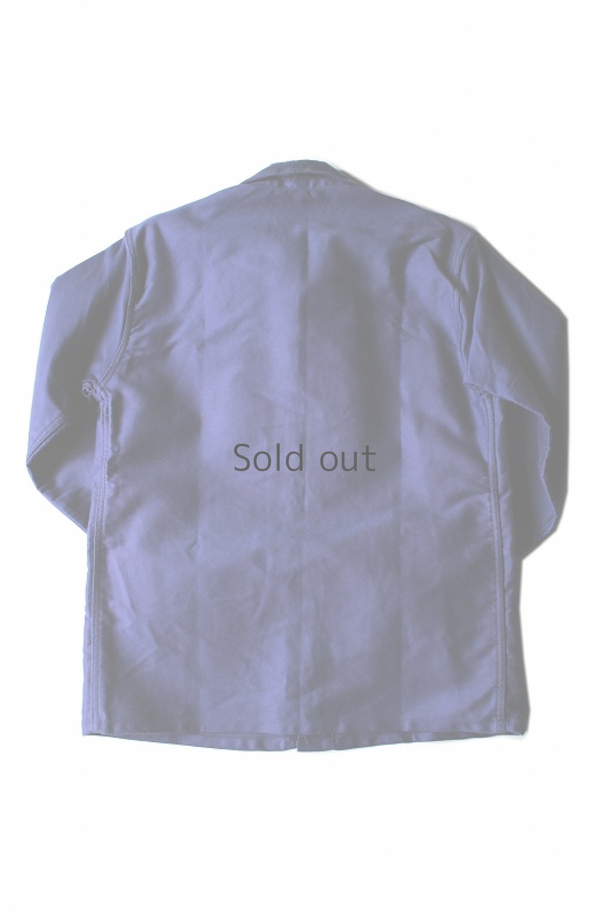 画像2: 【フランス】１９６０年代頃のブルーモールスキンワークジャケット（未使用品） (2)