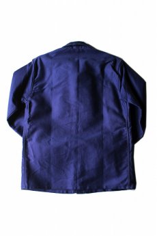 画像2: 【フランス】１９６０年代頃のブルーモールスキンワークジャケット（未使用品） (2)