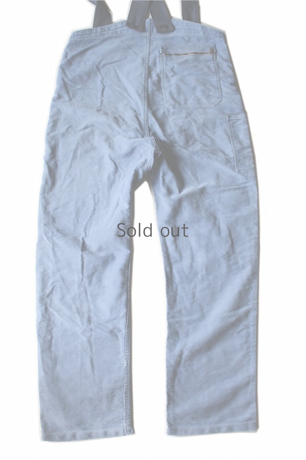 画像2: 【MITSUGU SASAKI】ビンテージリメイク　パッチワーク　半分モールスキンオーバーオール (2)