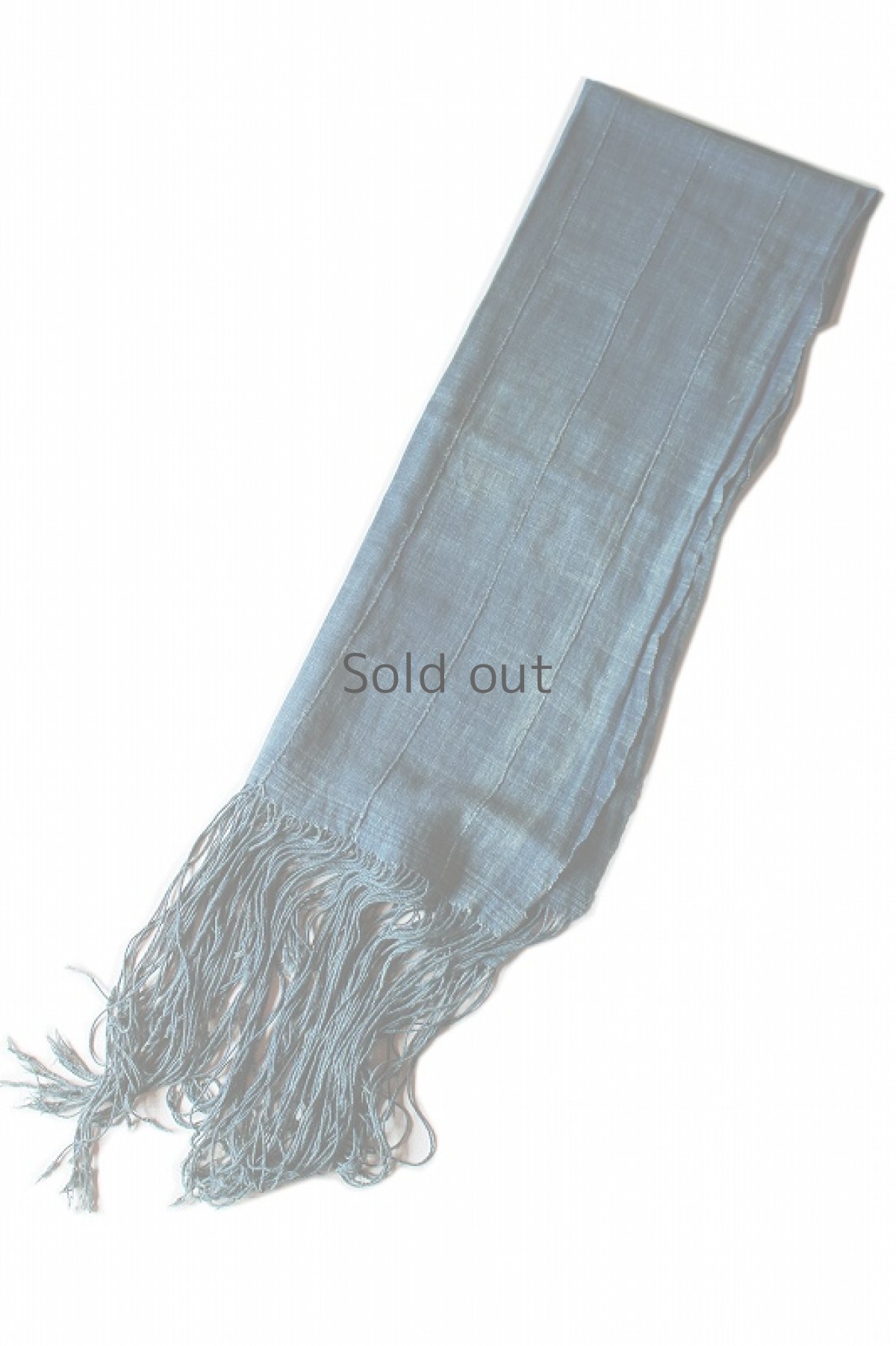 画像2: 【アフリカ】手織り藍染めの綿（ストール）（中間藍） (2)