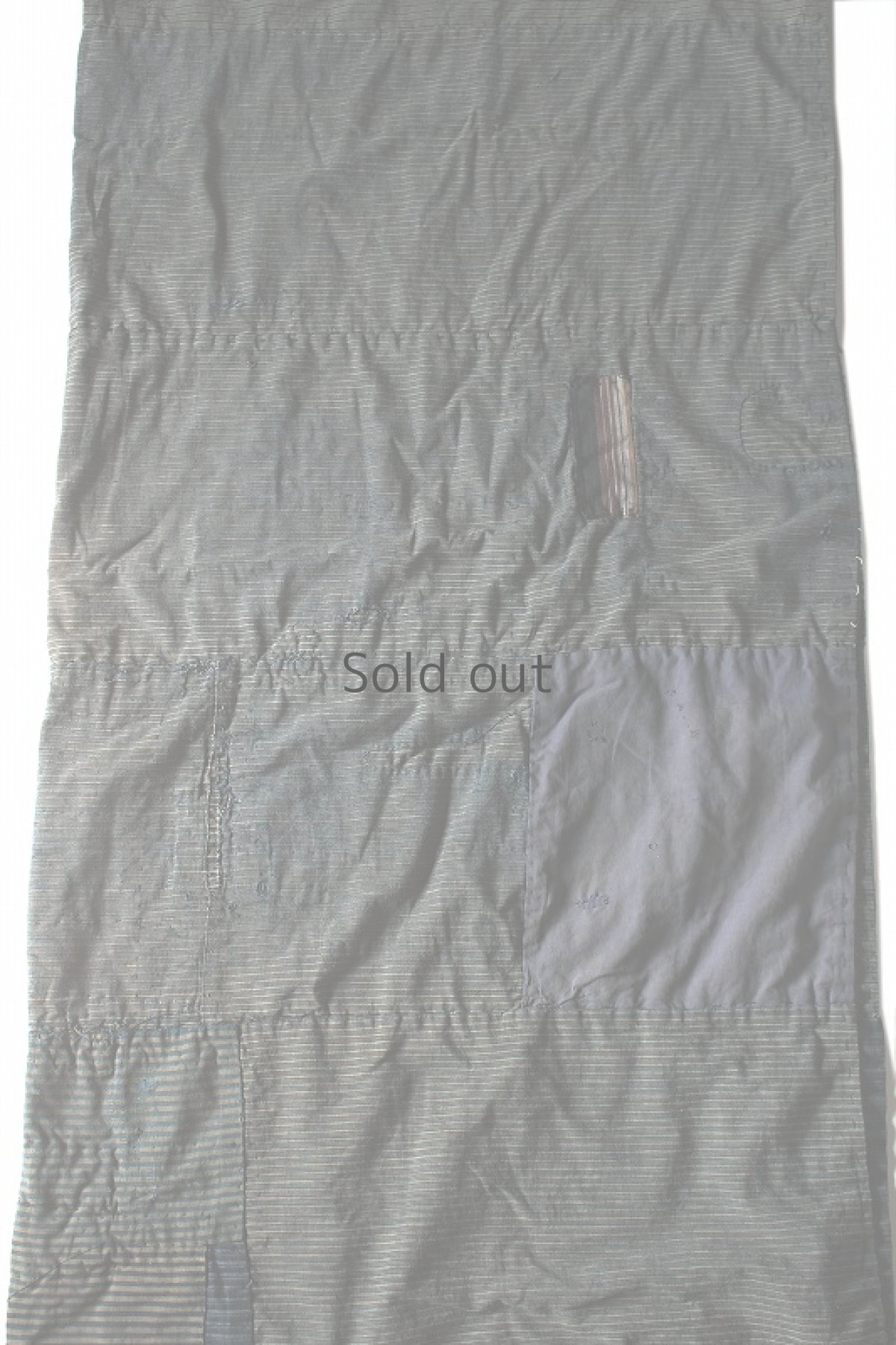 画像2: 【日本】明治時代の藍染縞の敷物 (2)