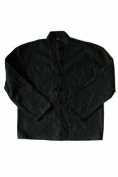 画像2: 【中国】デッドストック　チャイナワークジャケット＆パンツ　セットアップ（黒/スタンドカラー） (2)