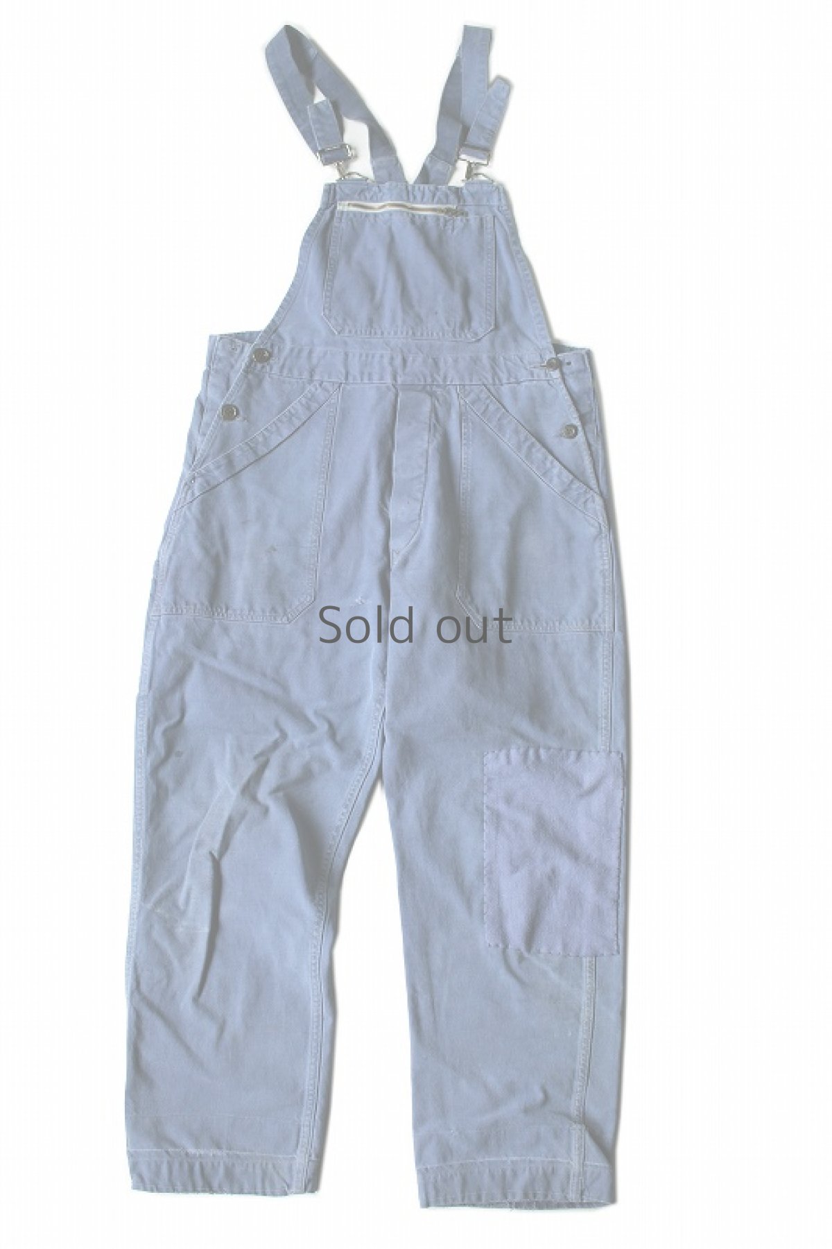 画像2: 【MITSUGU SASAKI】ビンテージリメイク　パッチワーク　半分オーバーオール（サスペンダー付き） (2)