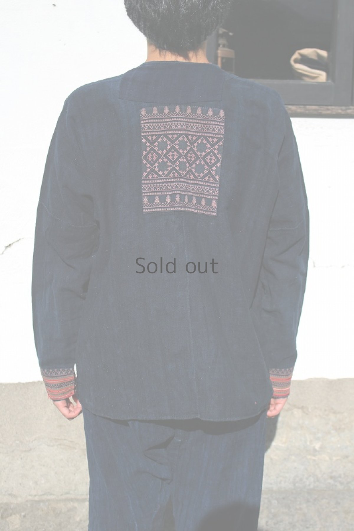 画像3: 【ベトナム】ビンテージ インディゴコットンシャツ(濃藍) (3)