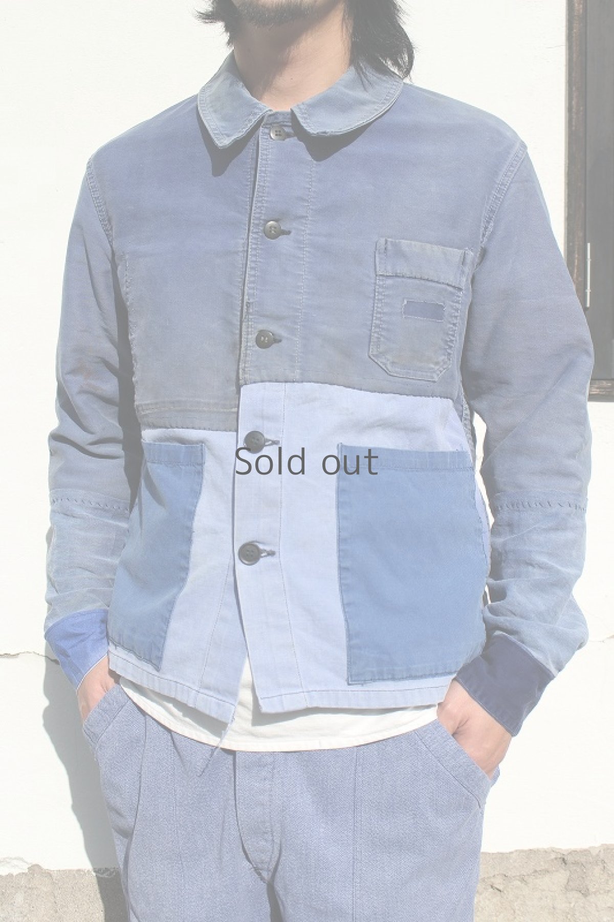 画像3: 【MITSUGU SASAKI】ビンテージリメイク　パッチワーク　モールスキン＆コットンツイル　ジャケット (3)