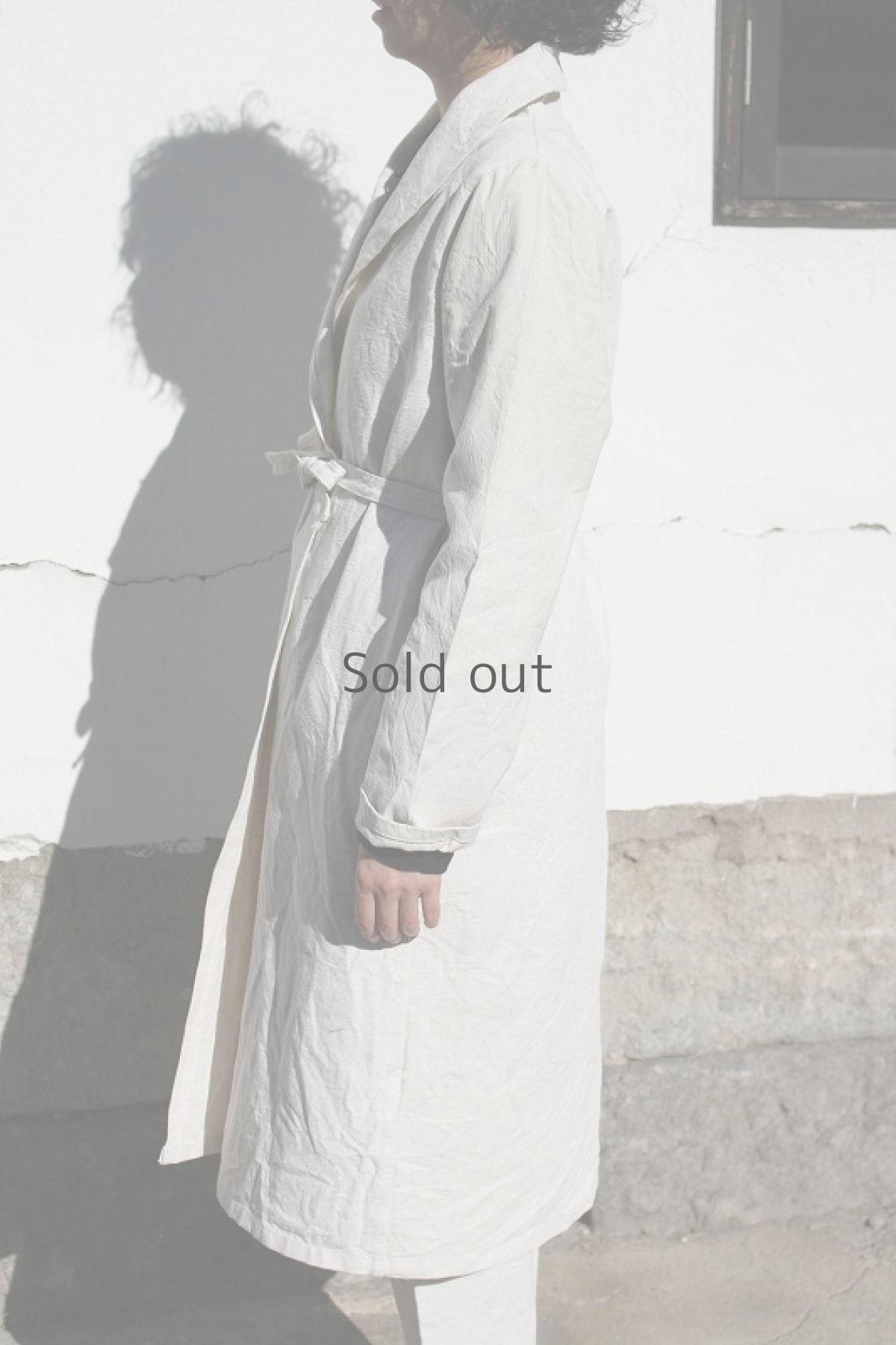 画像3: 【ササキチホ】アンティークリネン　ガウンコート（白） (3)