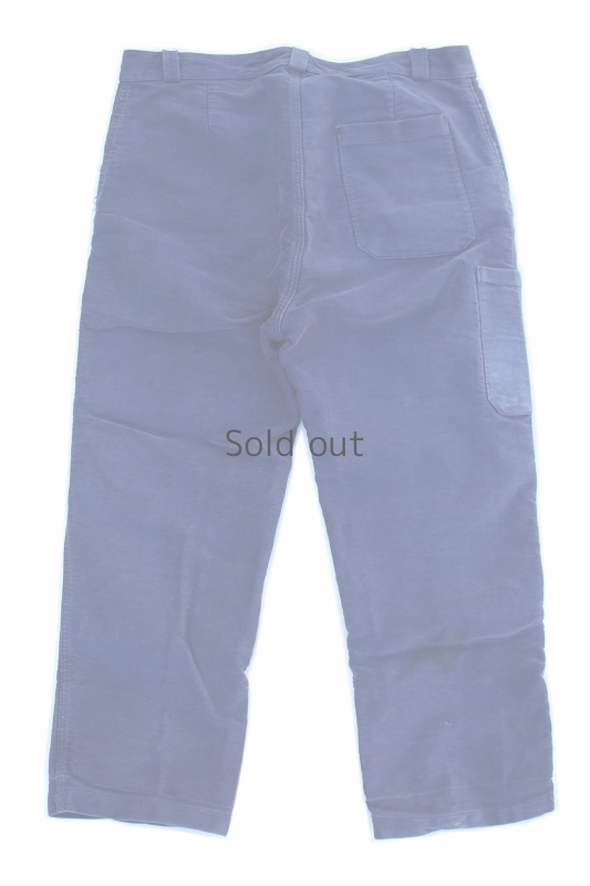 画像2: 【フランス】１９５０年代頃のブルーモールスキンワークパンツ（ビンテージリペア） (2)