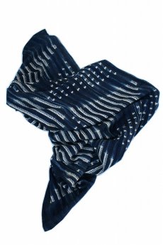 画像1: 【西アフリカ】手織り藍染め　絞の綿 (1)