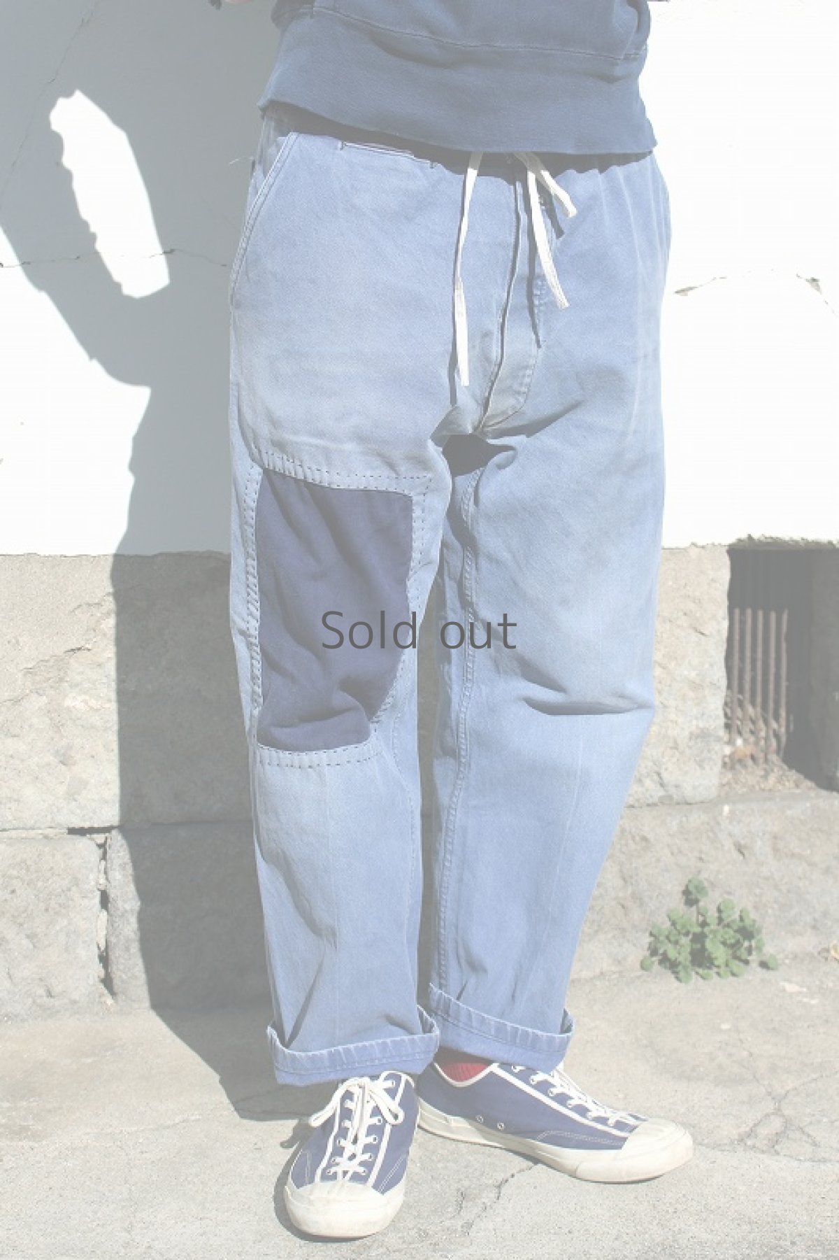 画像3: 【MITSUGU SASAKI】ビンテージリメイク　パッチワークパンツ（ウエストひも） (3)