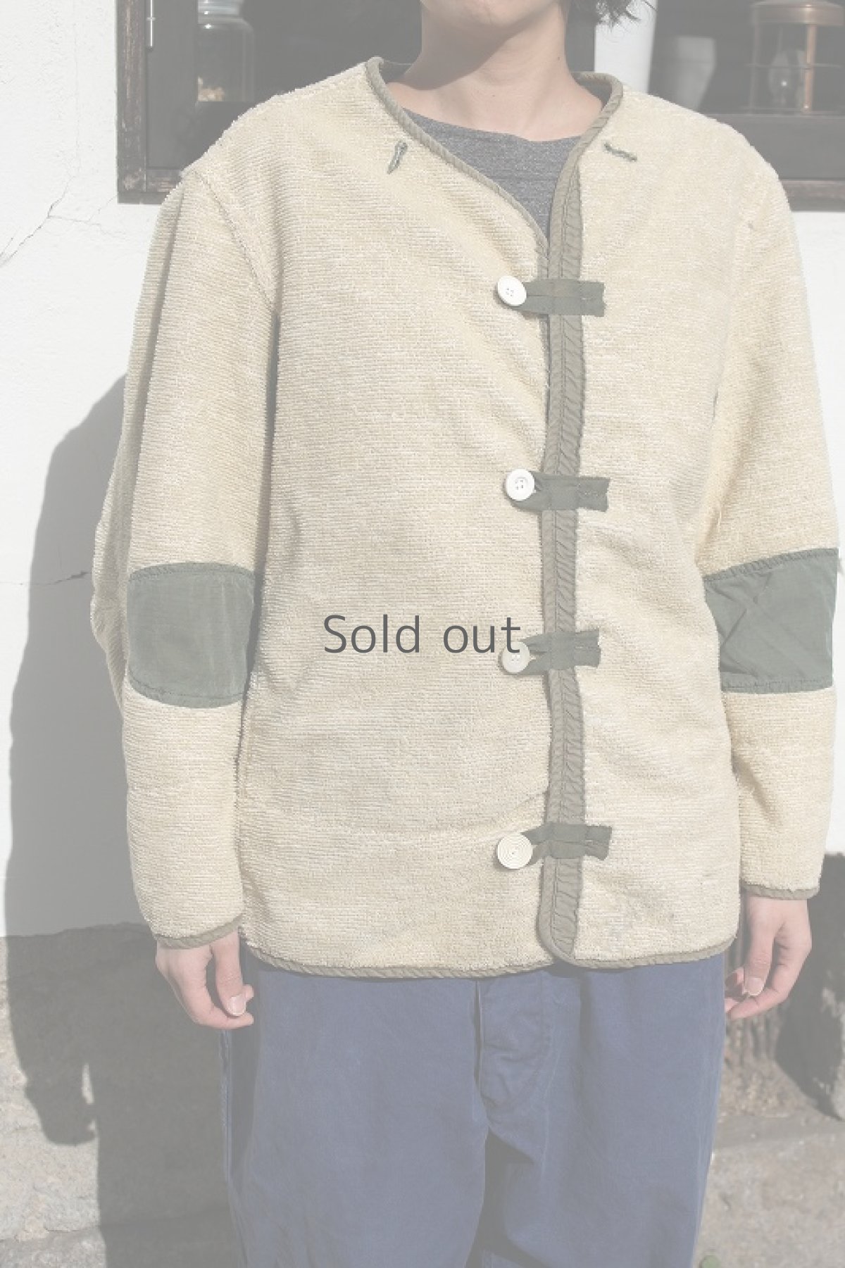 画像3: 【MITSUGU SASAKI】ビンテージリメイク　ミリタリーパイルジャケット（ひもボタン） (3)