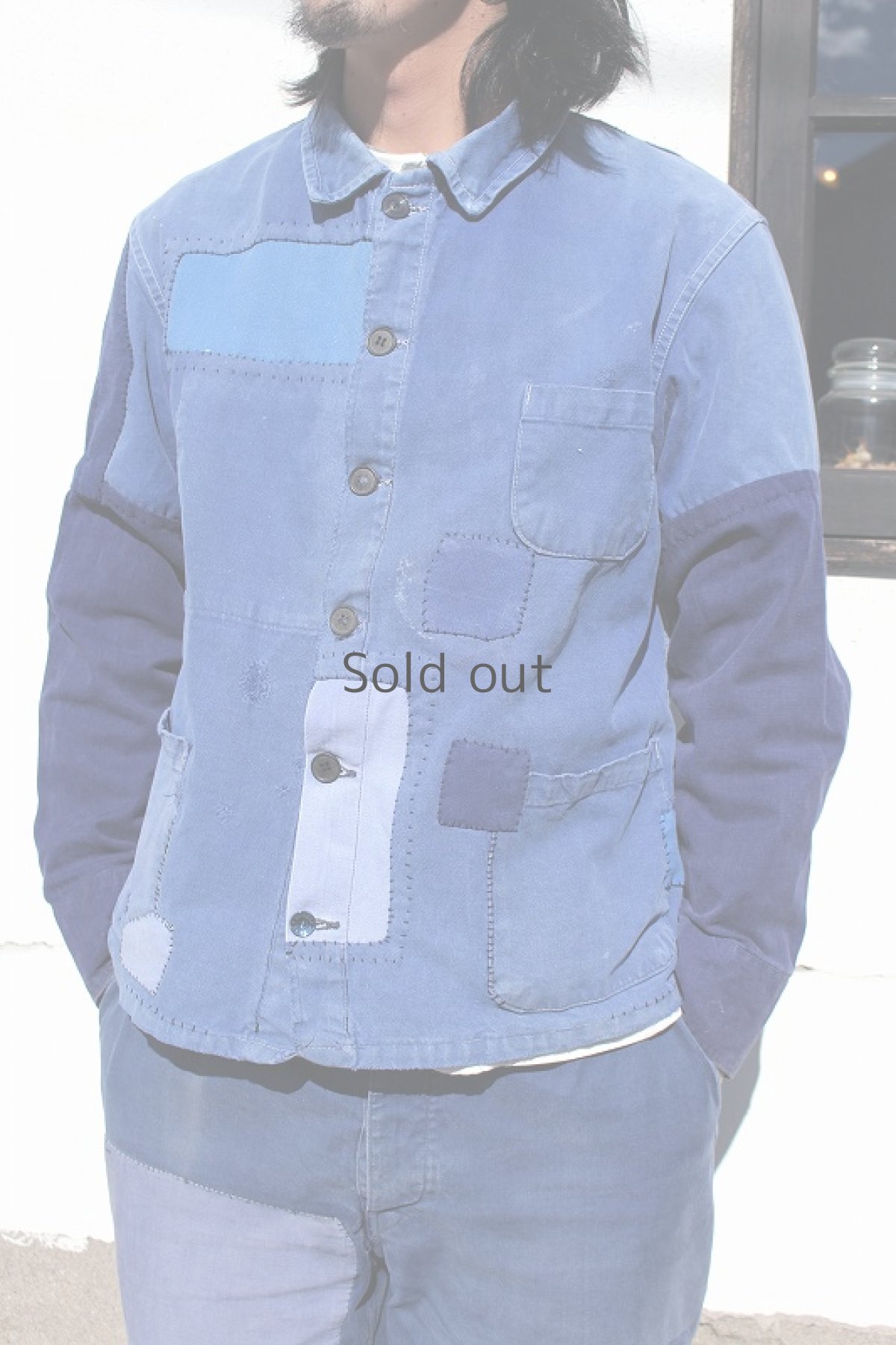 画像3: 【MITSUGU SASAKI】ビンテージリメイク　パッチワーク　ワークジャケット（袖交換） (3)