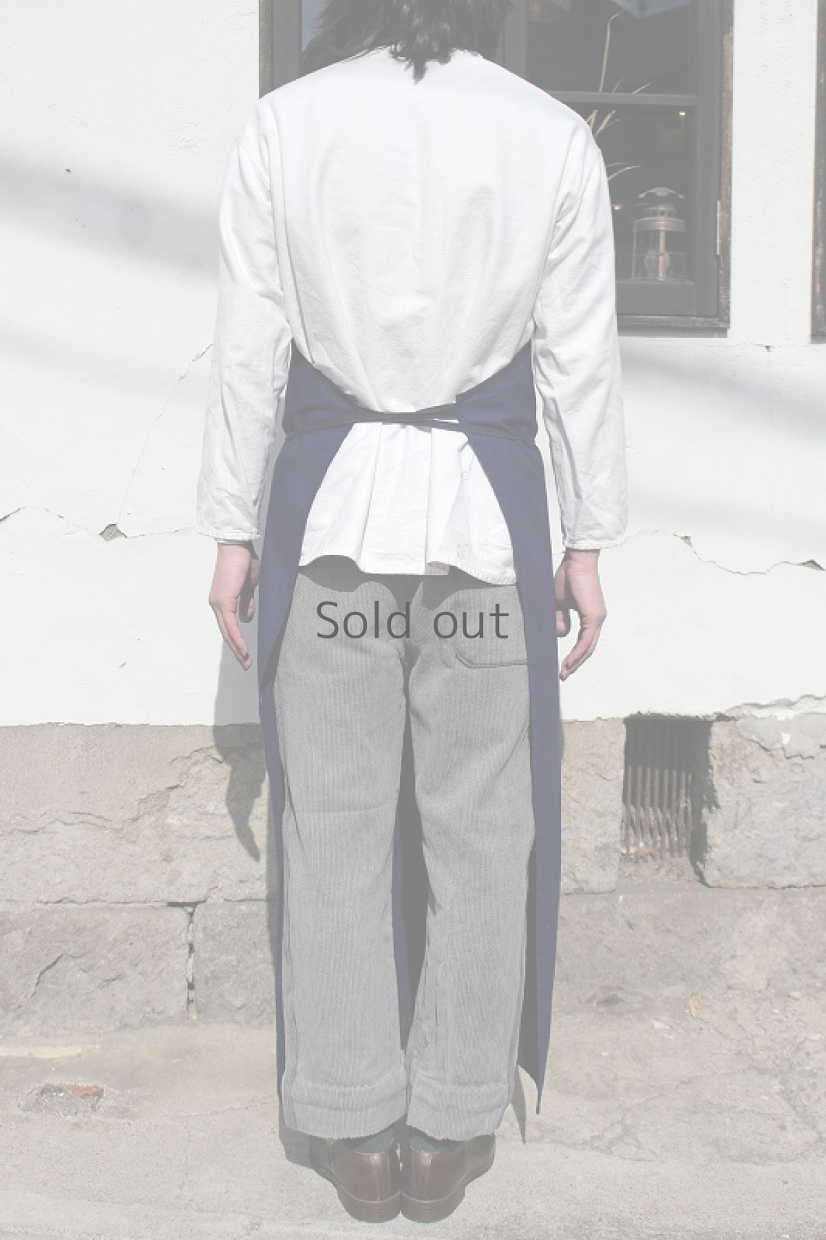 画像3: 【ドイツ】ビンテージ　ネイビー　ワークロングエプロン (3)