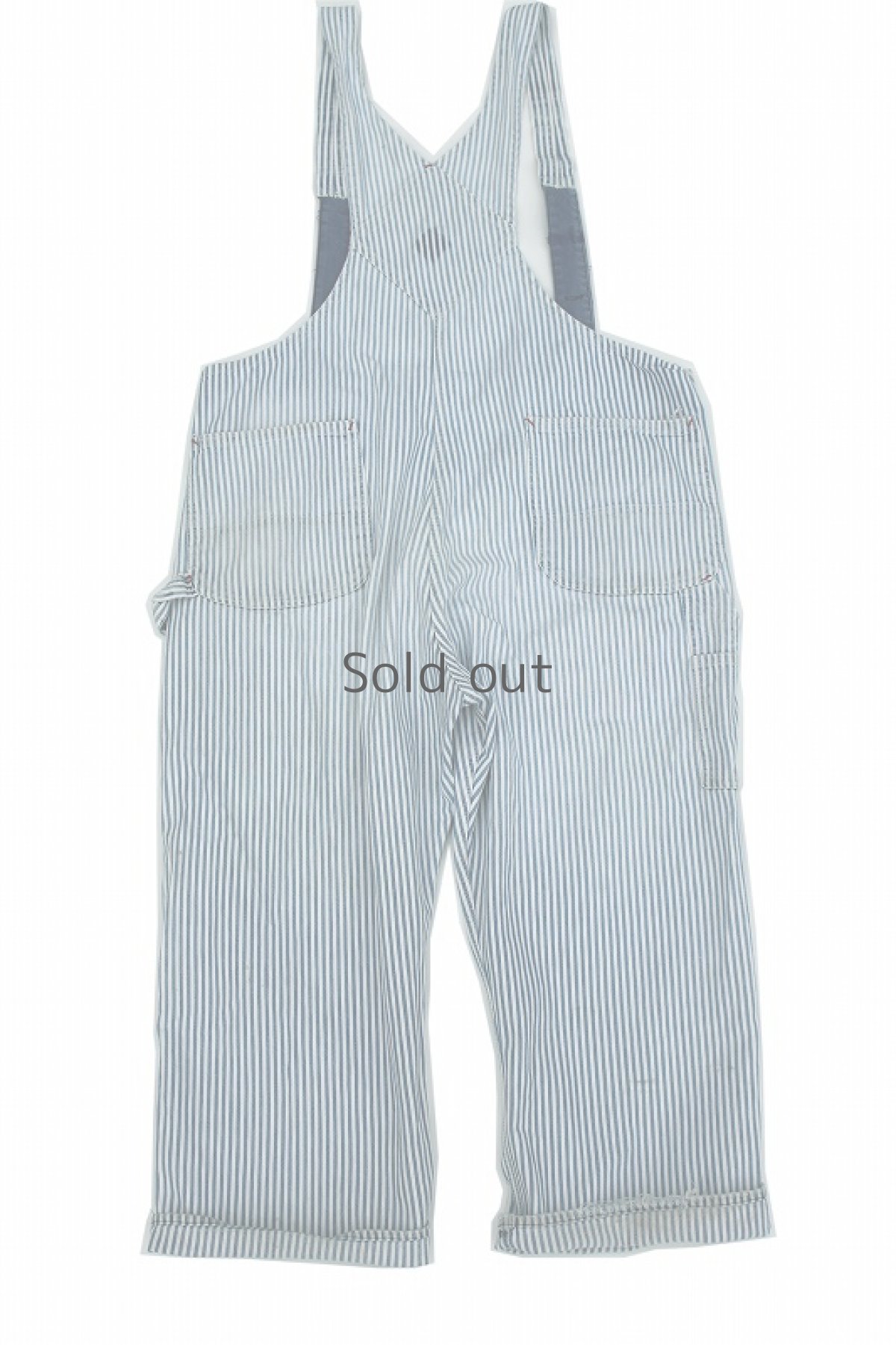 画像2: 【MITSUGU SASAKI】ビンテージリメイク　半分ヒッコリーオーバーオール（BIGMAC） (2)