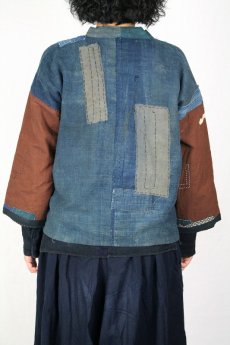 画像4: 【ササキチホ】藍染古布　リバーシブル　羽織シャツ（藍と茶） (4)