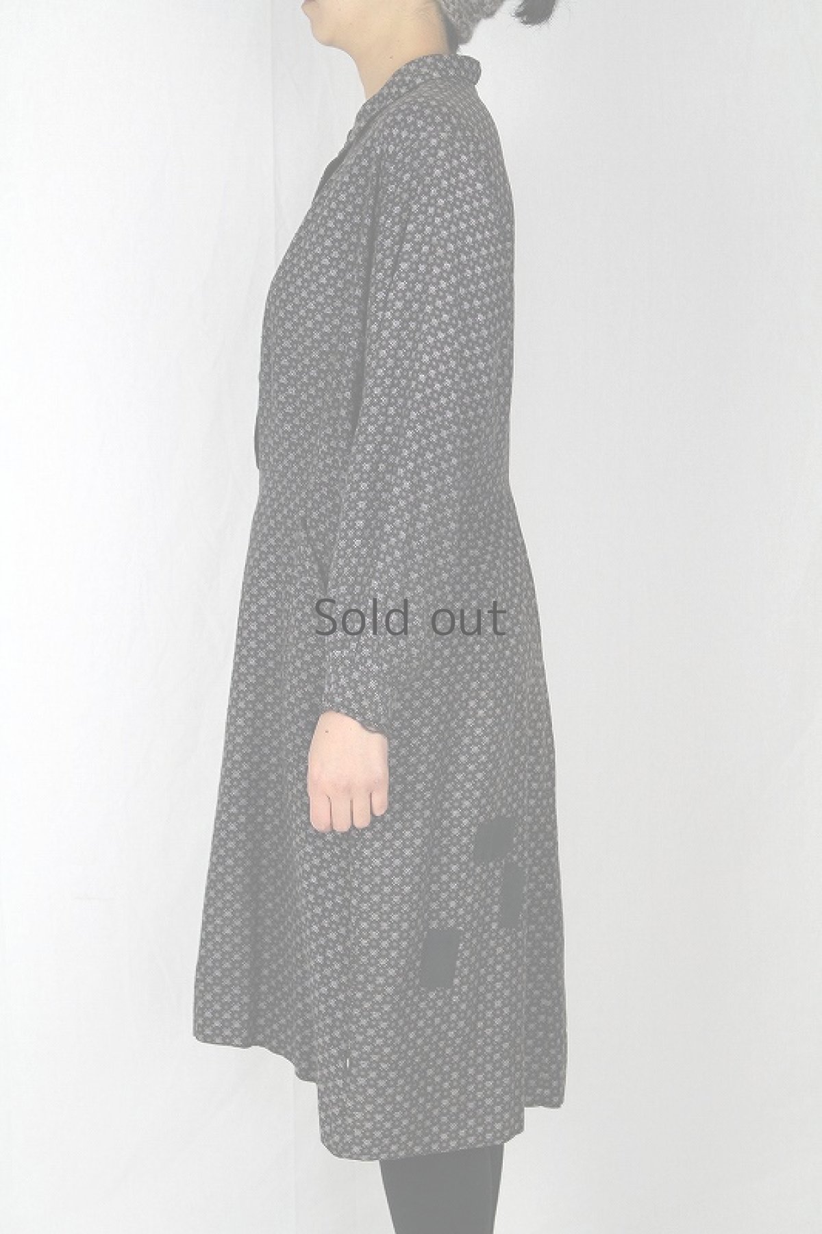 画像3: 【フランス】２０世紀初頭のブラックワークドレス（花柄） (3)