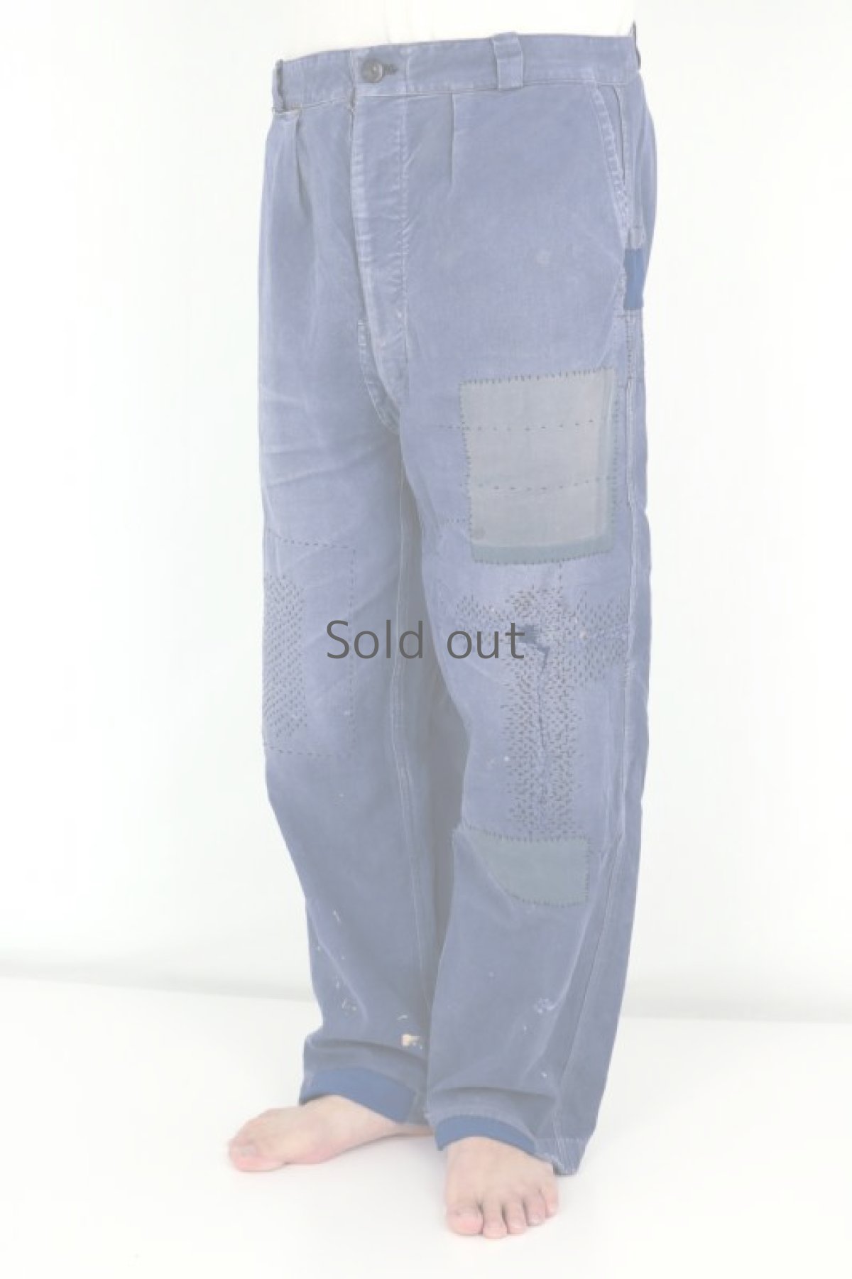 画像3: 【MITSUGU SASAKI】ビンテージ×リメイク　刺し子たくさんパッチワーク　ワークパンツ (3)