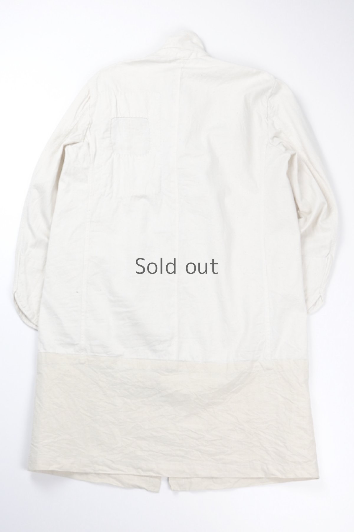 画像2: 【MITSUGU SASAKI】ビンテージリメイク　パッチワーク　ホワイトワークコート（継ぎ足しリネン） (2)