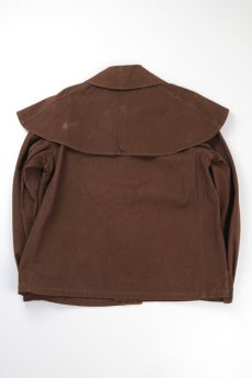 画像2: 【フランス】１９５０年代頃のブラウンキャンバス　ケープジャケット　 (2)