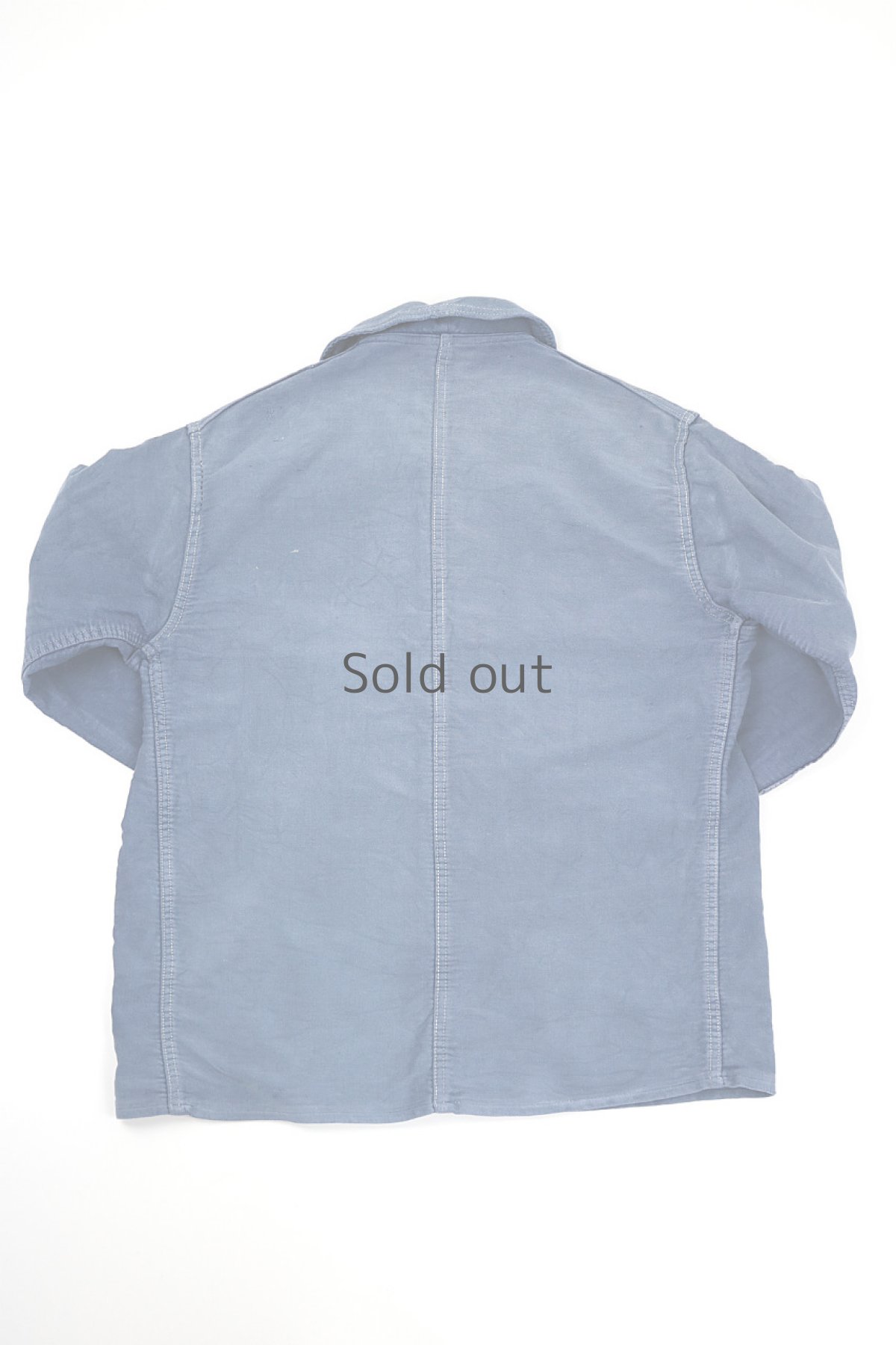 画像2: 【フランス】1960年代頃のブルーモールスキンワークジャケット (2)