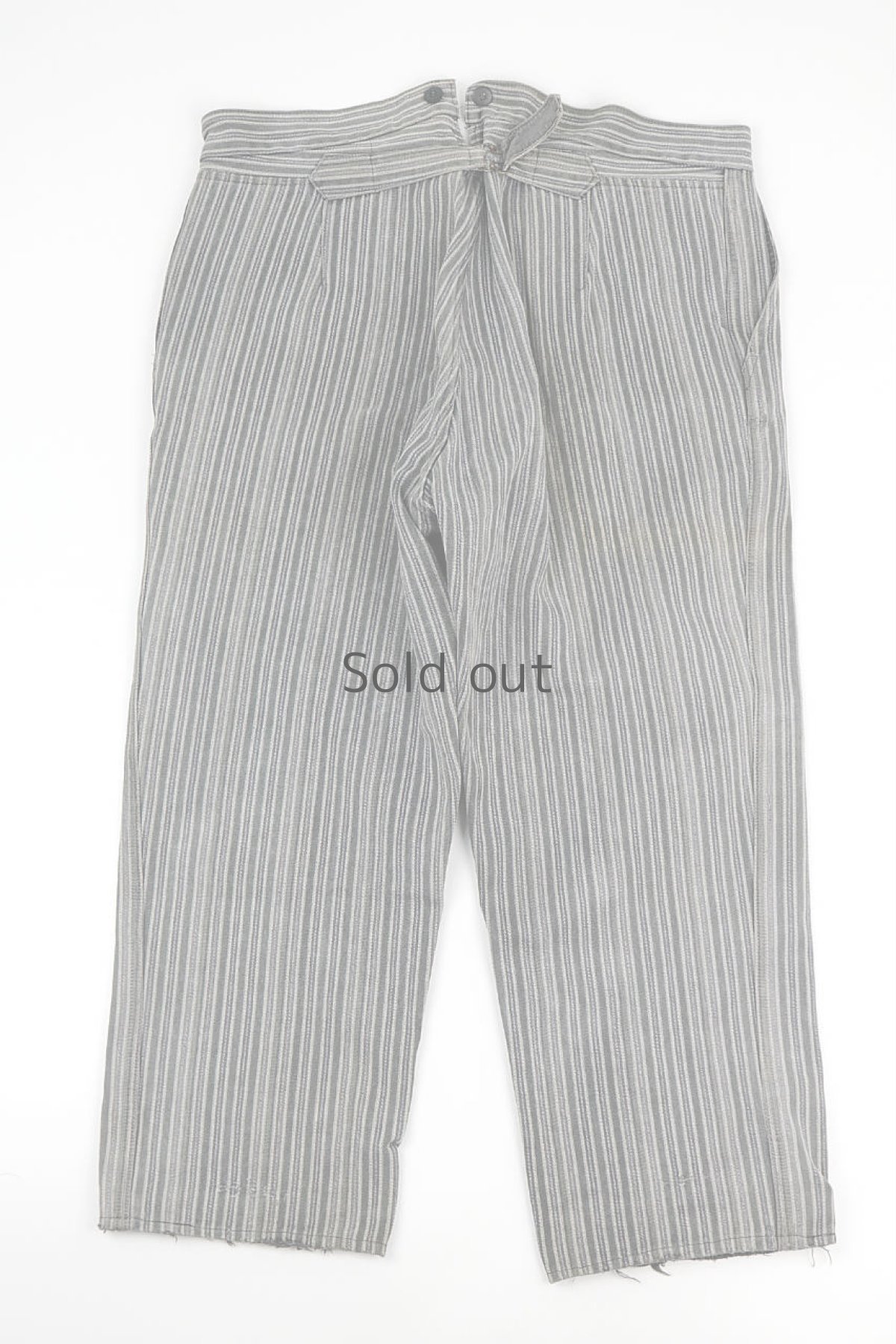 画像2: 【フランス】１９４０年代頃のストライプコットンワークパンツ (2)