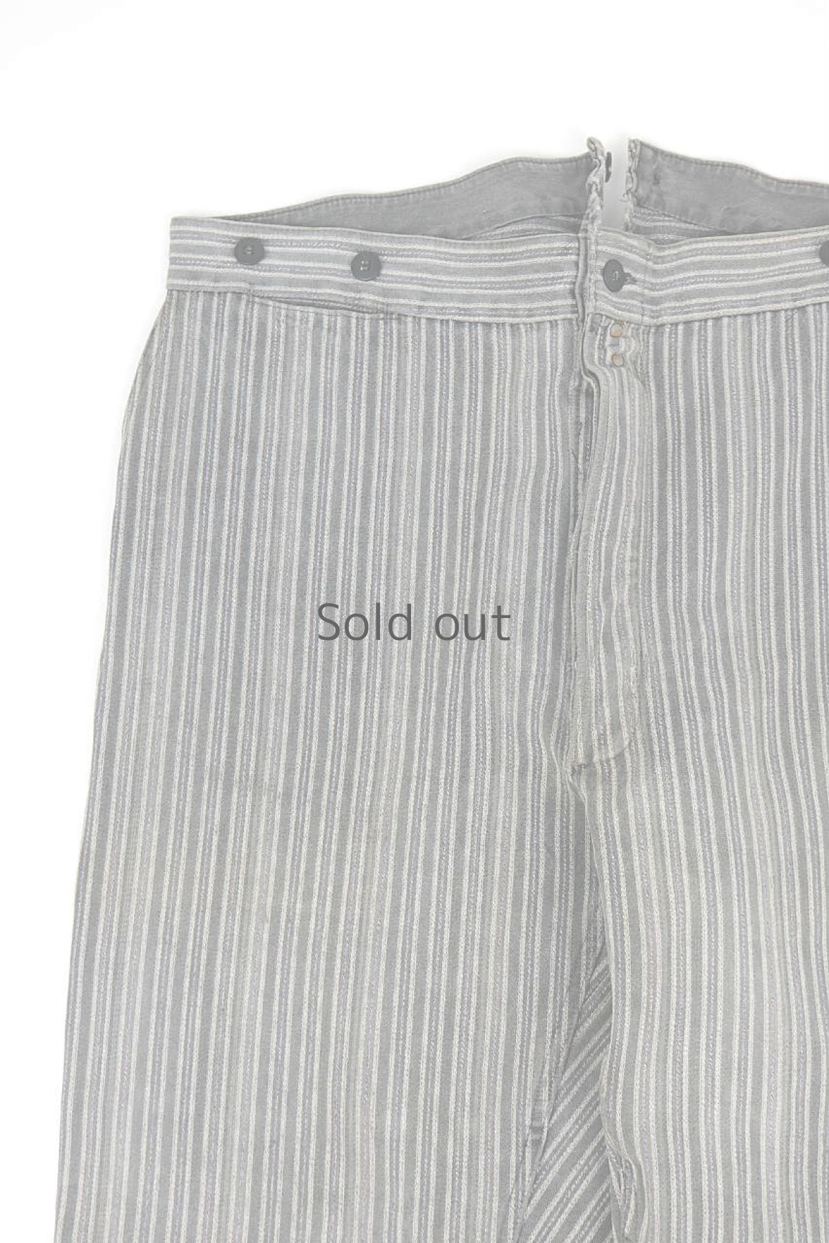 画像3: 【フランス】１９４０年代頃のストライプコットンワークパンツ (3)