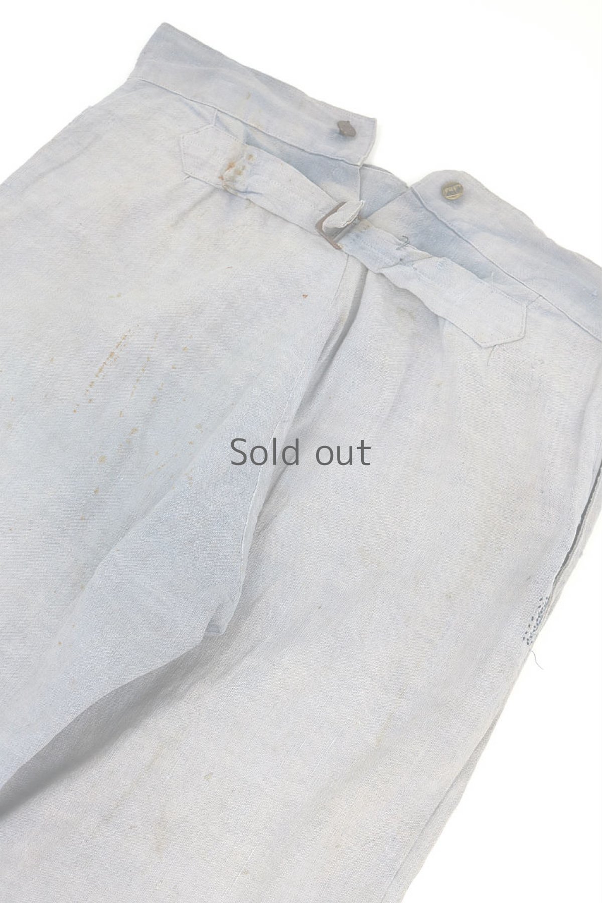 画像12: 【フランス】20世紀初頭　色あせたインディゴリネンのパッチワークパンツ (12)