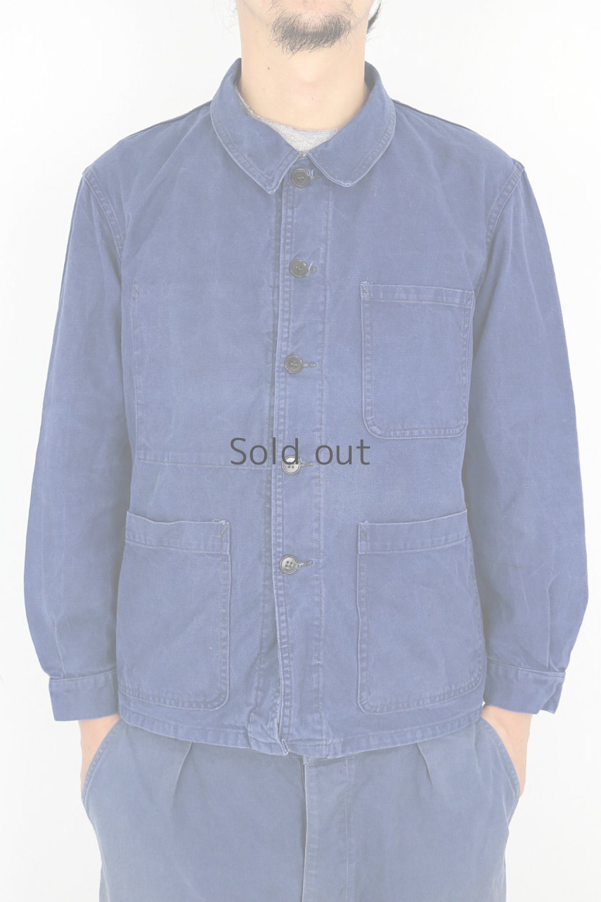 画像3: 【フランス】1960年代頃のブルーコットンワークジャケット（104-72 Z-T 72） (3)