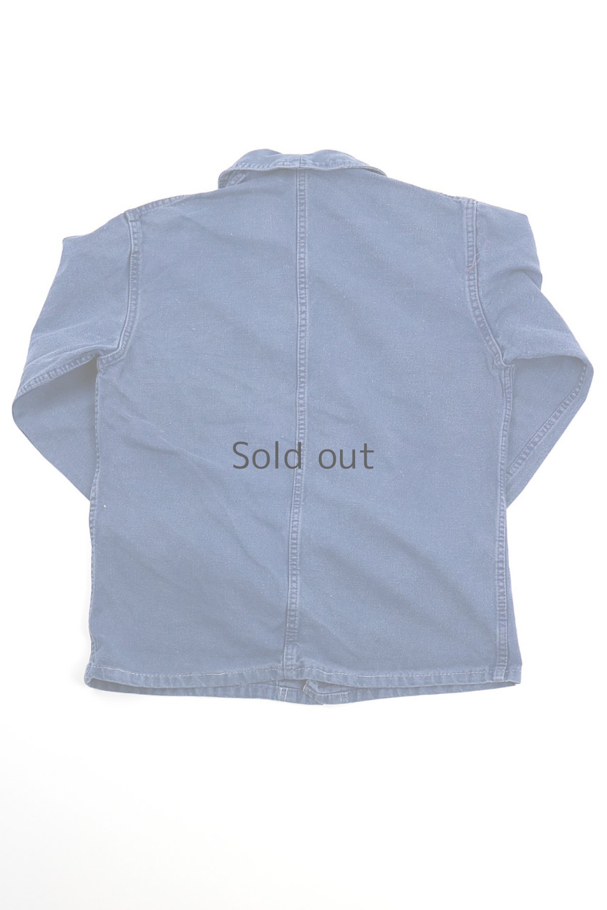 画像2: 【フランス】1960年代頃のブルーコットンワークジャケット（小さめ） (2)