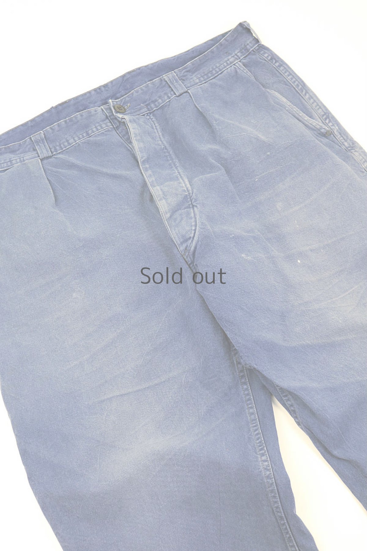 画像5: 【フランス】1960年代頃のブルーコットンワークパンツ (5)