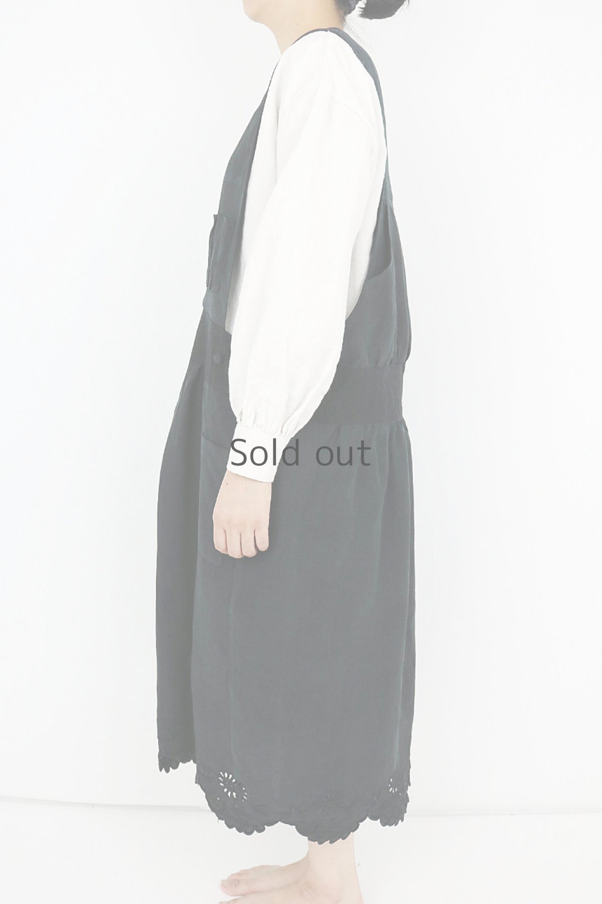 画像3: 【ササキチホ】インスピレーション　ハンティングベストドレス（黒染） (3)