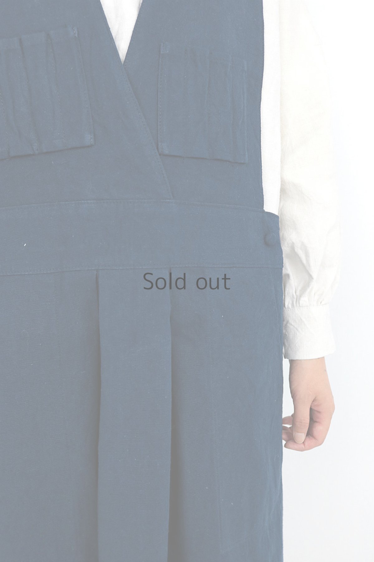 画像5: 【ササキチホ】インスピレーション　ハンティングベストドレス（青藍色染め） (5)